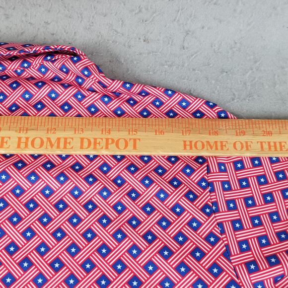 Caddy Cart Golf Polo Shirt Mens Extra Large XL Red Blue Patriotic USA Flag - Picture 8 of 13